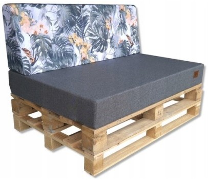 2 Poduszki Ogrodowe na Ławkę Palety Huśtawkę - poduchy 120x80 + 40 klin
