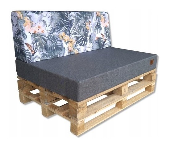 2 Poduszki Ogrodowe na Ławkę Palety Huśtawkę - poduchy 120x80 + 40 klin