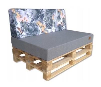 2 Poduszki Ogrodowe na Ławkę Palety Huśtawkę - poduchy 120x80 + 40 klin