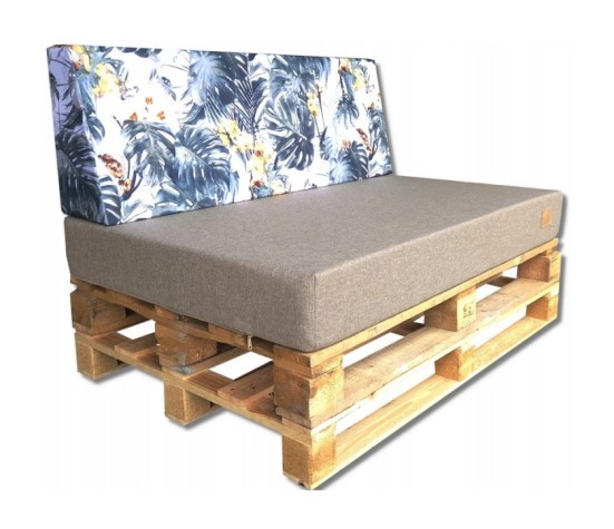 2 Poduszki Ogrodowe na Ławkę Palety Huśtawkę - poduchy 120x80 + 40 klin