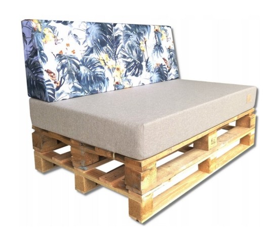 2 Poduszki Ogrodowe na Ławkę Palety Huśtawkę - poduchy 120x80 + 40 klin