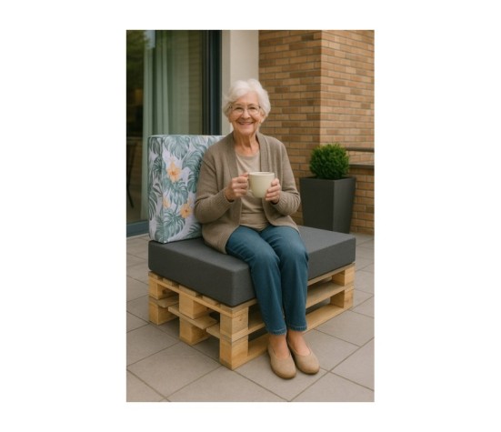 Zestaw poduch ogrodowych z oparciem Palety Narożnik -3 szt. 120x80 + 40x120