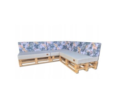 Zestaw poduch ogrodowych z oparciem Palety Narożnik -3 szt. 120x80 + 40x120