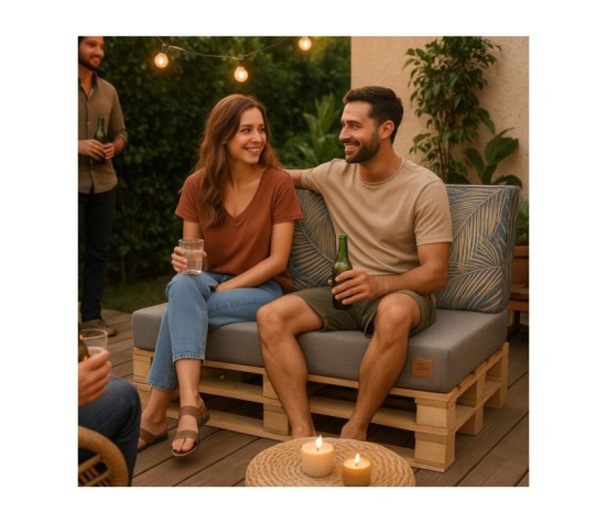 2 Poduszki Ogrodowe na Ławkę Palety Huśtawkę - poduchy 120x80 + 40 klin